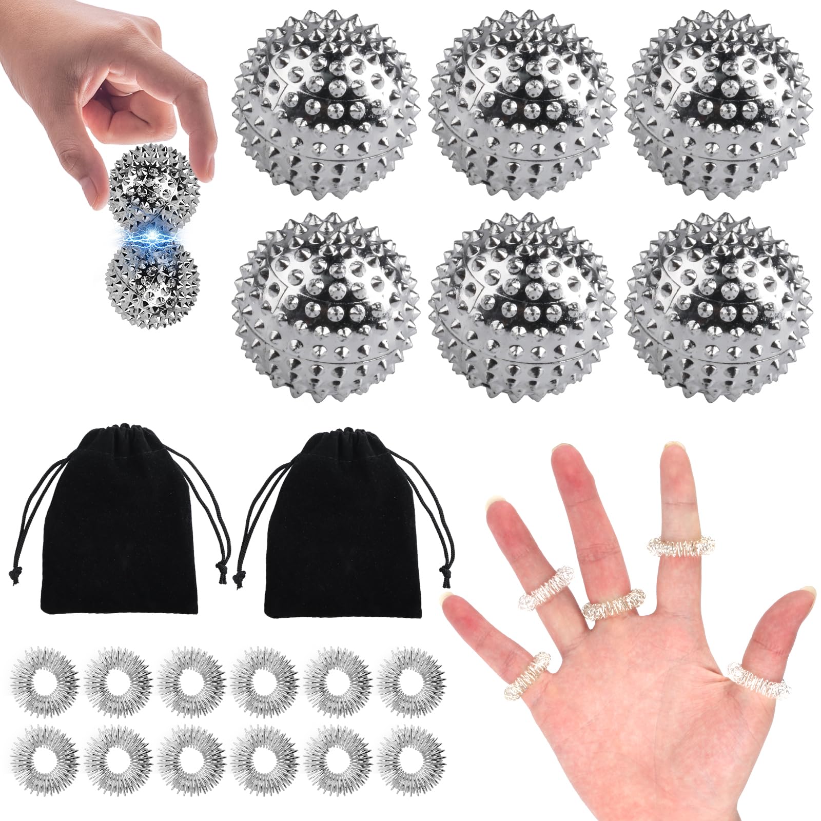 Acupressure Ball Set - LiuHancsqd Massage Set: Magnetic Hedgehog Balls