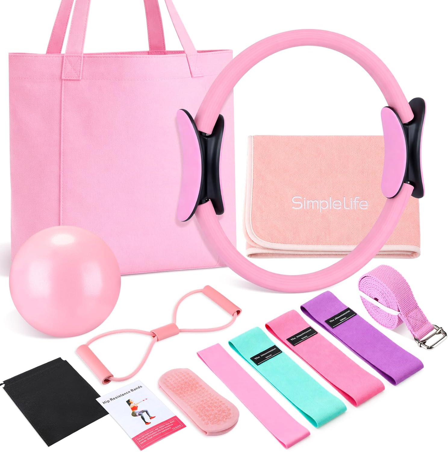 11 Pcs Pink Yoga Accessories S - Pilates Yoga Bag incelemesi ve fiyatı