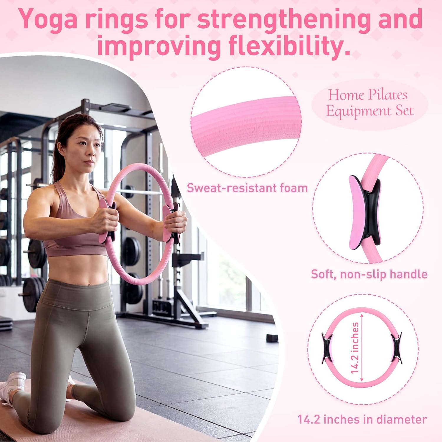 11 Pcs Pink Yoga Accessories S - Pilates Yoga Bag incelemesi ve fiyatı