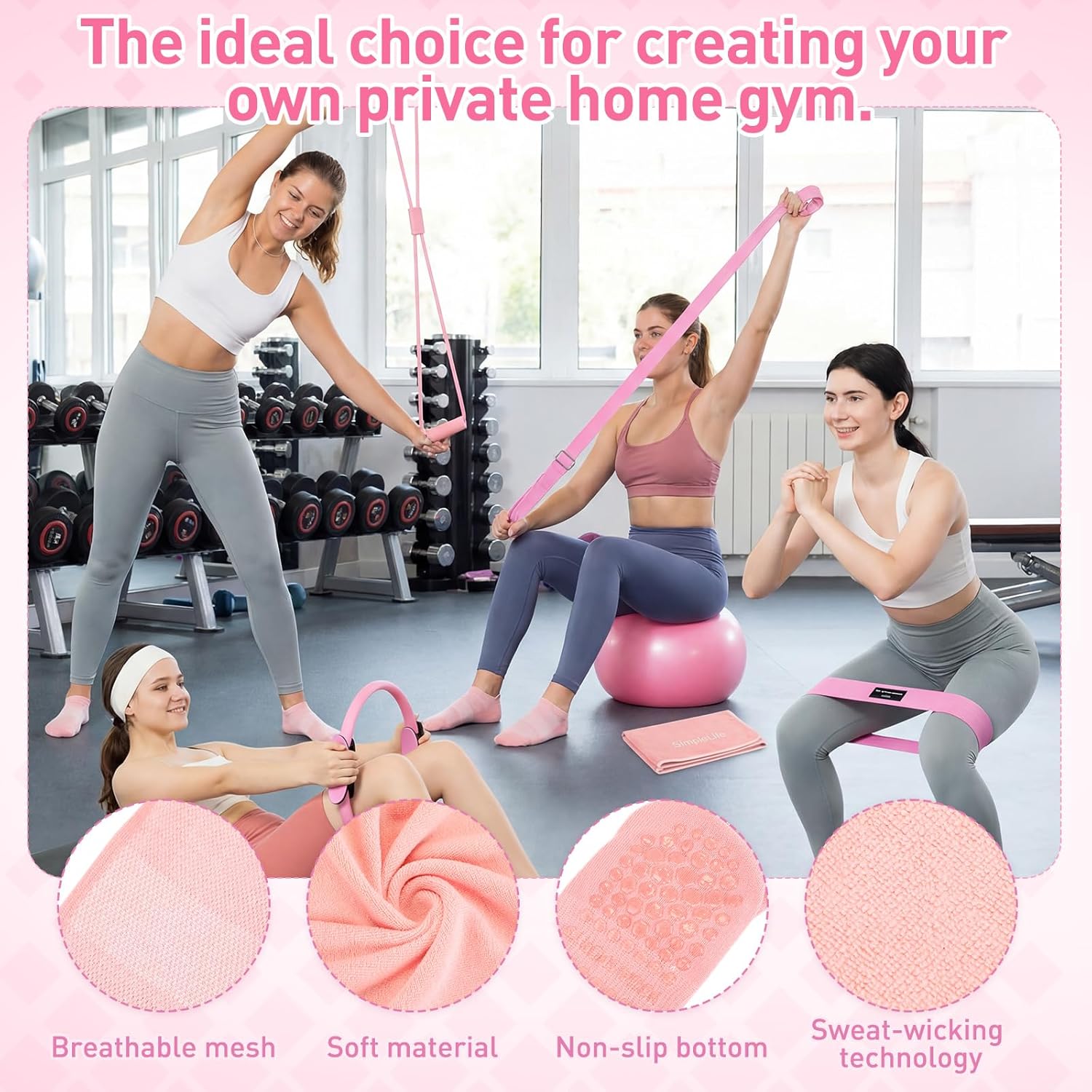 11 Pcs Pink Yoga Accessories S - Pilates Yoga Bag incelemesi ve fiyatı