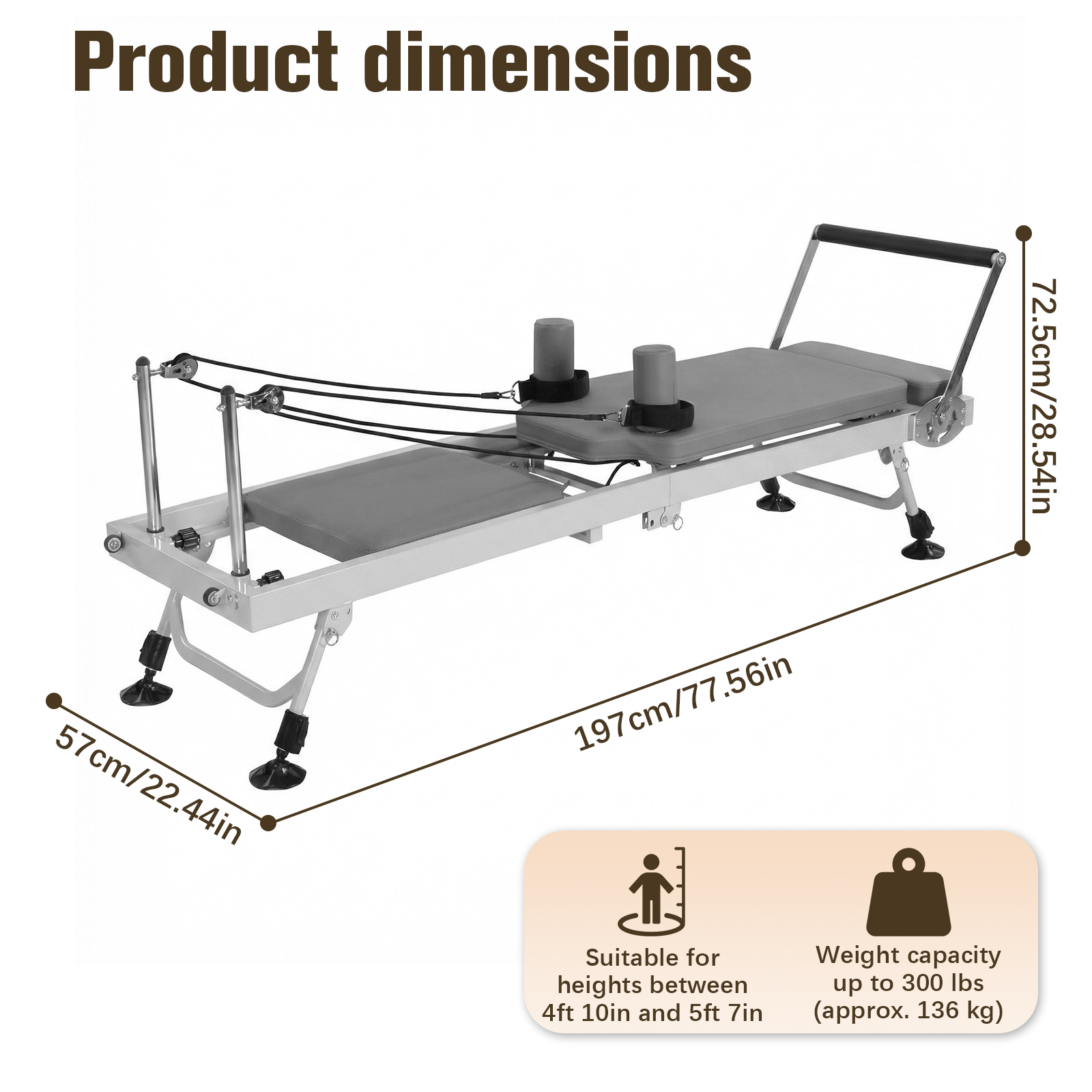 78 In Foldable Pilates Machine - Pilates Reformer Spring incelemesi ve fiyatı